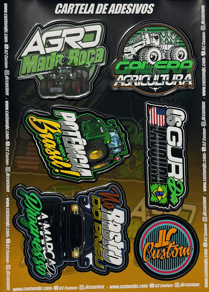 Cartela de Adesivos - Agro