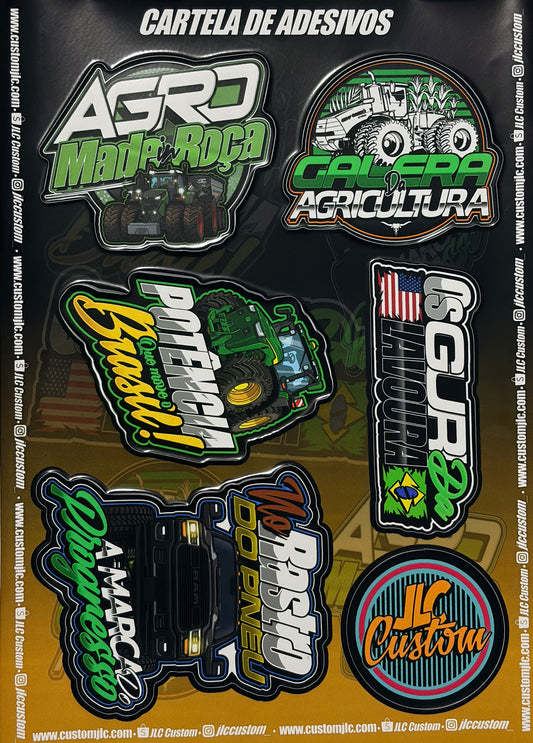 Cartela de Adesivos - Agro