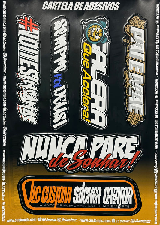 Cartela de Adesivos - Carro